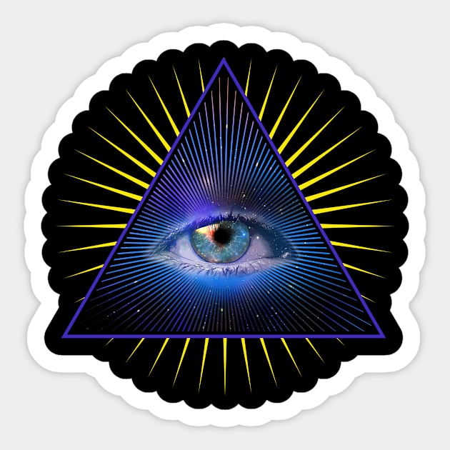 All Seeing Eye Of Providence Psychic Illuminati Shirt Sticker by shoppyvista